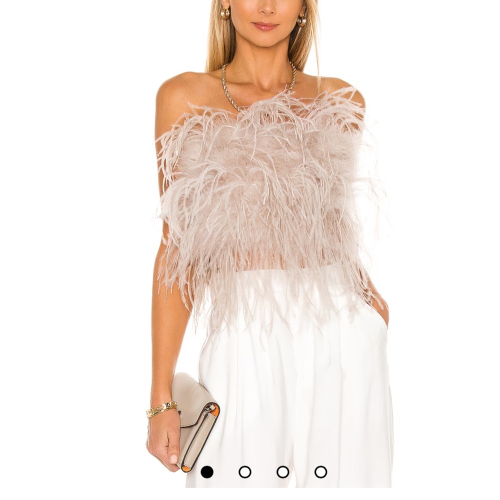 Lamarque Zaina Feather Top in Dusty Rose